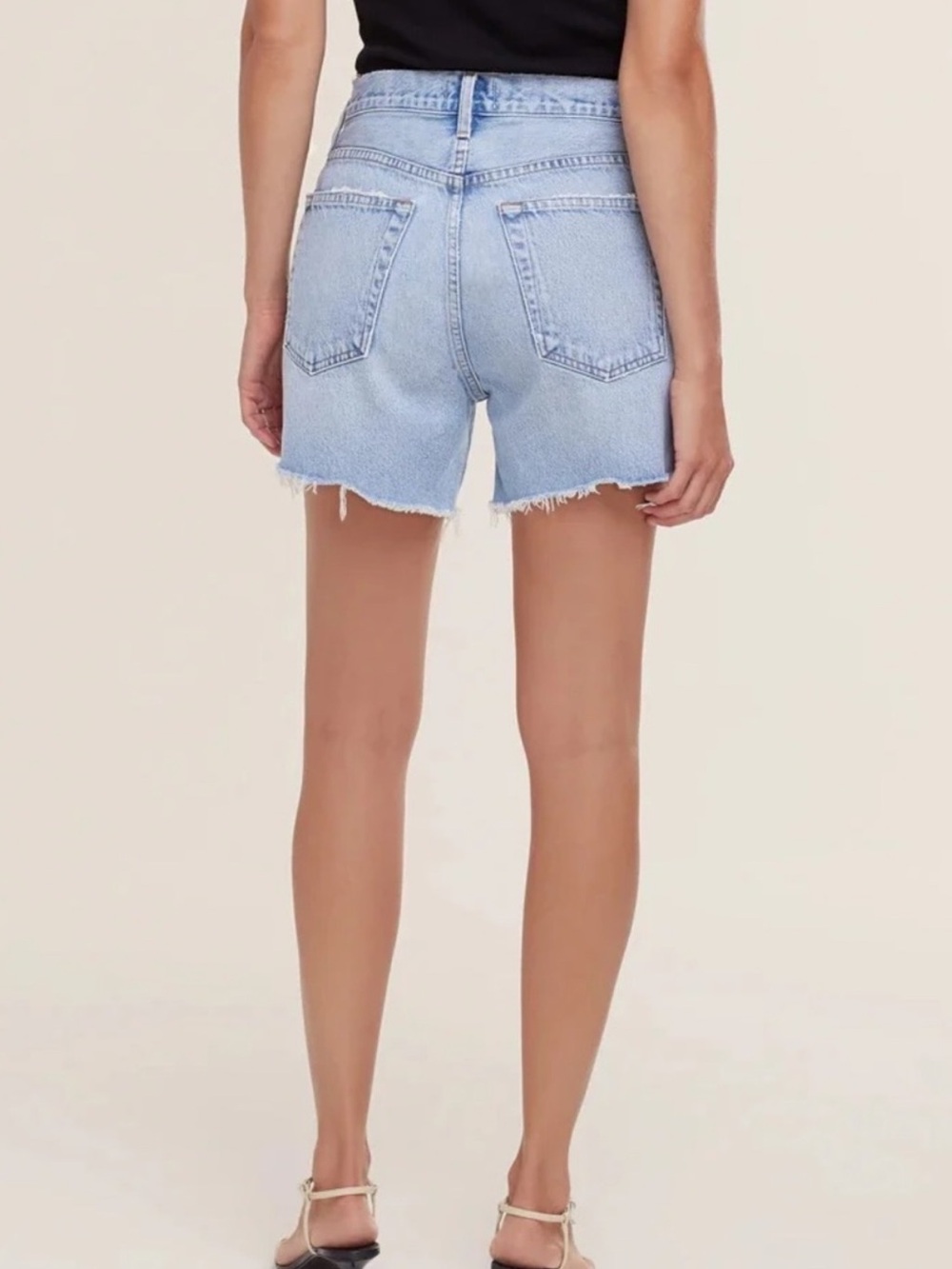 AGOLDE Parker Long Parade Denim Distressed Jean Shorts Organic Cotton Size 29 - Picture 3 of 11